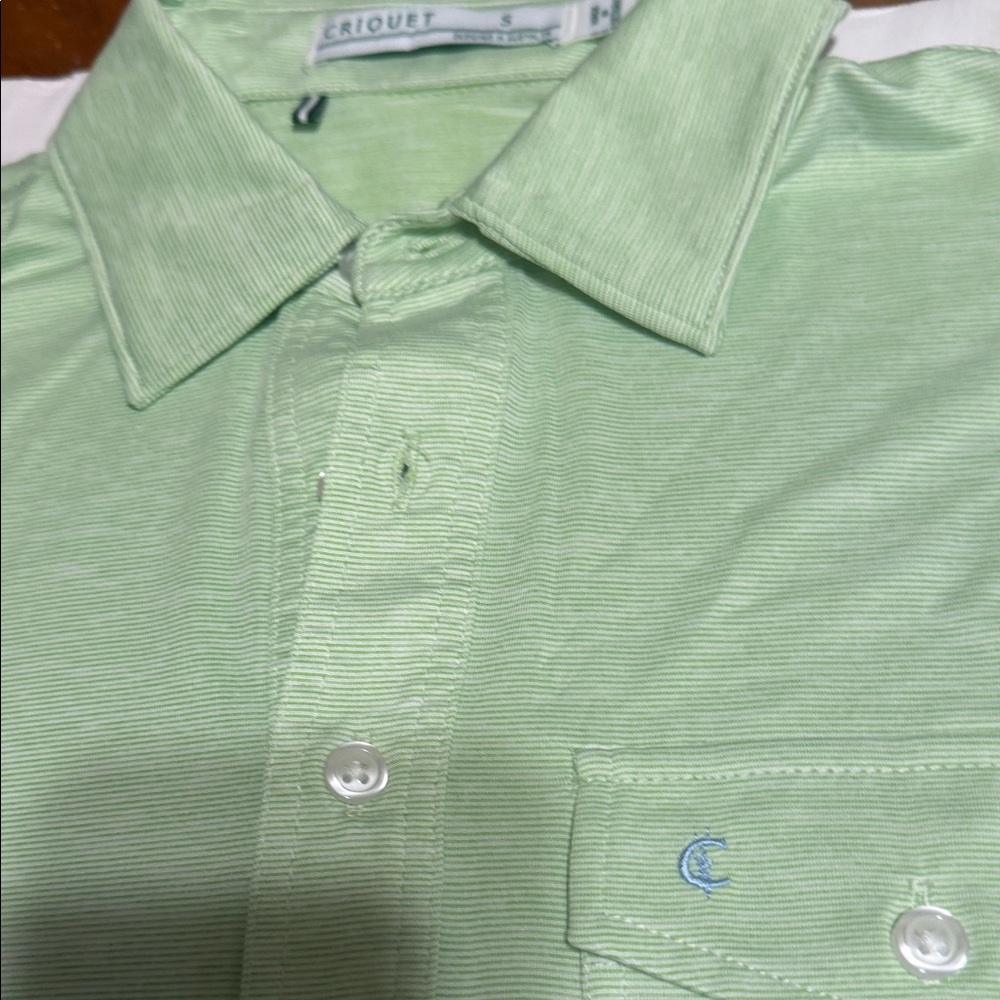 Criquet Light Green Men’s Polo Shirt - Picture 2 of 14